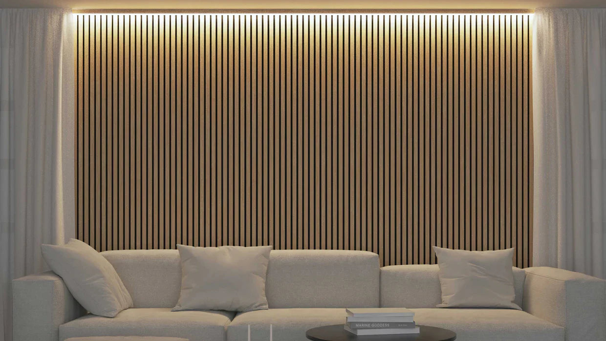 Akupanel - LED afwerkeindlat voor plafond en zijkant - Eiken Naturel 270 cm