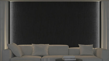 Akupanel - LED afwerkeindlat voor plafond en zijkant- Eiken Zwart 270 cm