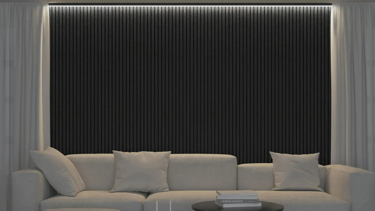 Akoestische panelen  270 x 60 x 2.2 cm - Eiken Zwart