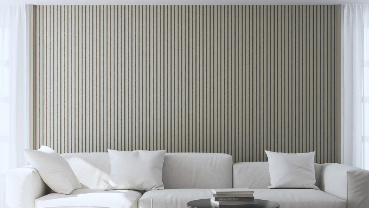 Akupanel - LED afwerkeindlat voor plafond en zijkant - Beige on Beige 270 cm