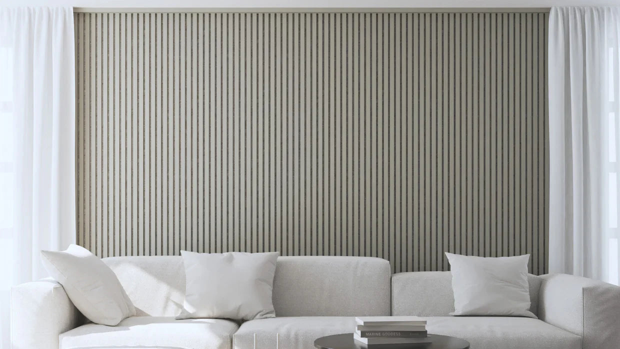 Akupanel - LED afwerkeindlat voor plafond en zijkant - Beige on Beige 270 cm