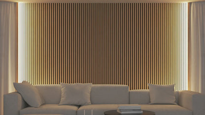 Akupanel - LED afwerkeindlat voor plafond en zijkant - Eiken Naturel 270 cm