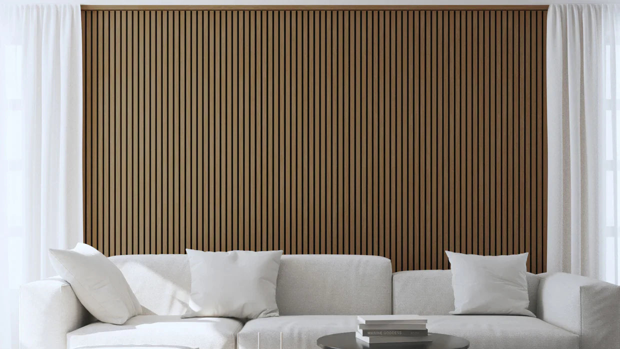 Akoestische panelen  270 x 60 x 2.2 cm - Eiken Mokka