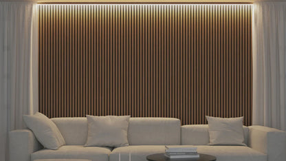 Akoestische panelen  270 x 60 x 2.2 cm - Eiken Mokka