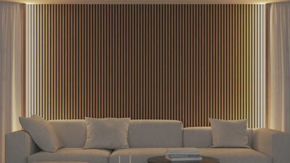 Akupanel - LED afwerkeindlat voor plafond en zijkant - Eiken Mokka 270 cm