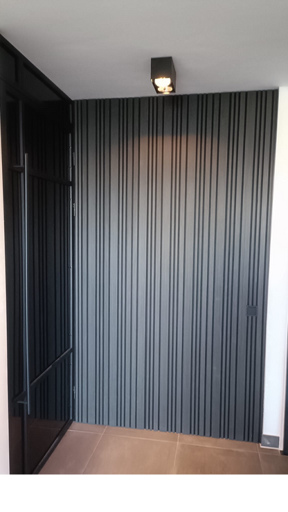 Rosenwood Akupanel Akoestische Wandpanelen Lattenwand Tripple Akupanelen 270 x 60 cm Black eiken