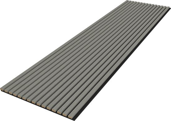Akupanel Eiken Grijs 270 x 60 cm Lattenwand Akoestische wandpanelen