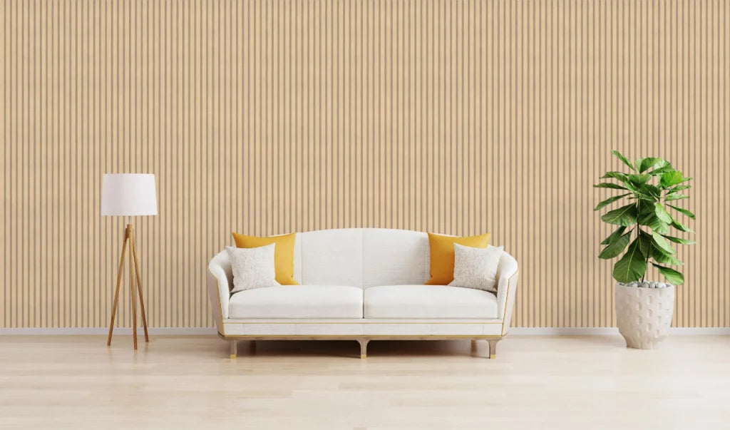 Rosenwood Akupanel Beton on Beige 270 x 60 cm Lattenwand Akoestische Wandpanelen