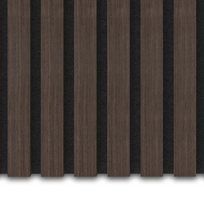 Akupanel Eiken Dark Walnoot 270 x 60 cm Lattenwand Akoestische wandpanelen