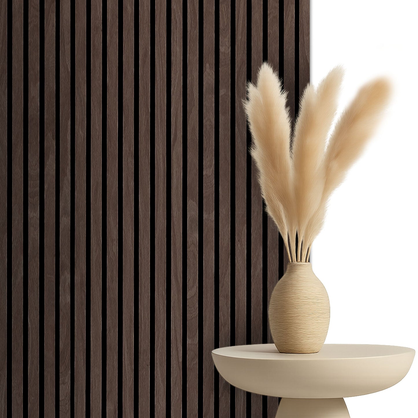 Akoestische panelen 260 x 60 x 1.4 cm - Eiken Dark Walnoot