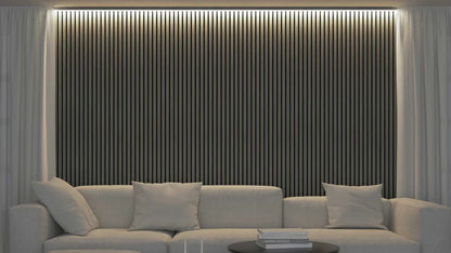 Akoestische panelen 260 x 60 x 1.4 cm - Eiken Grijs