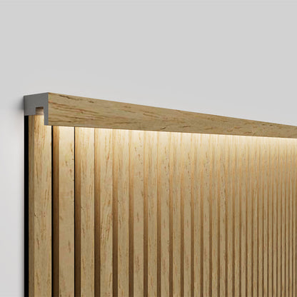 Akupanel - LED afwerkeindlat voor plafond en zijkant - Eiken Naturel 270 cm