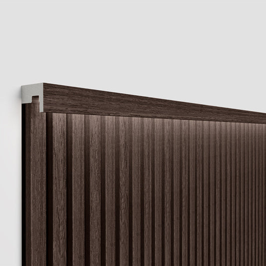 Akupanel - LED afwerkeindlat voor plafond en zijkant - Eiken Dark Walnoot 270 cm