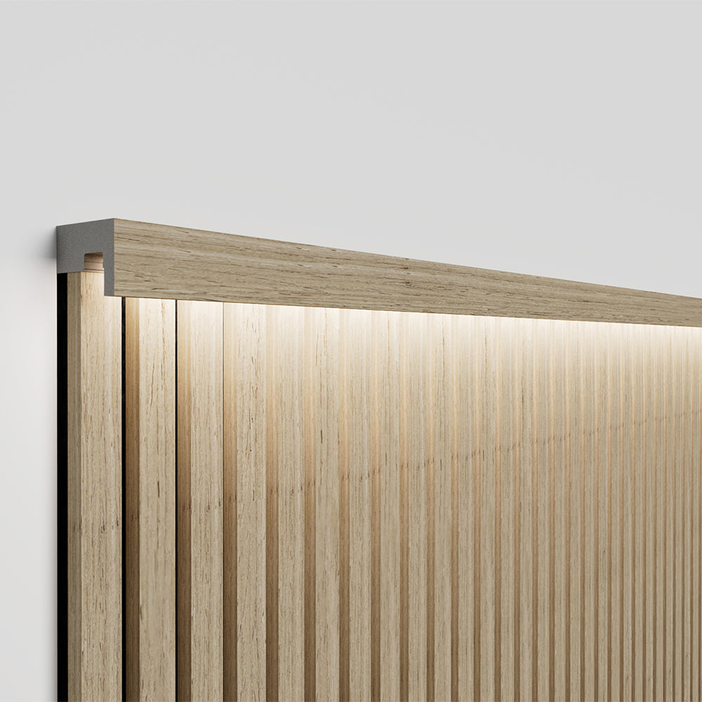 Akupanel - LED afwerkeindlat voor plafond en zijkant- Eiken Light Naturel 270 cm