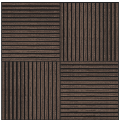 Akupanel Eiken Dark Walnoot 60 x 60 cm Lattenwand Akoestische wandpanelen