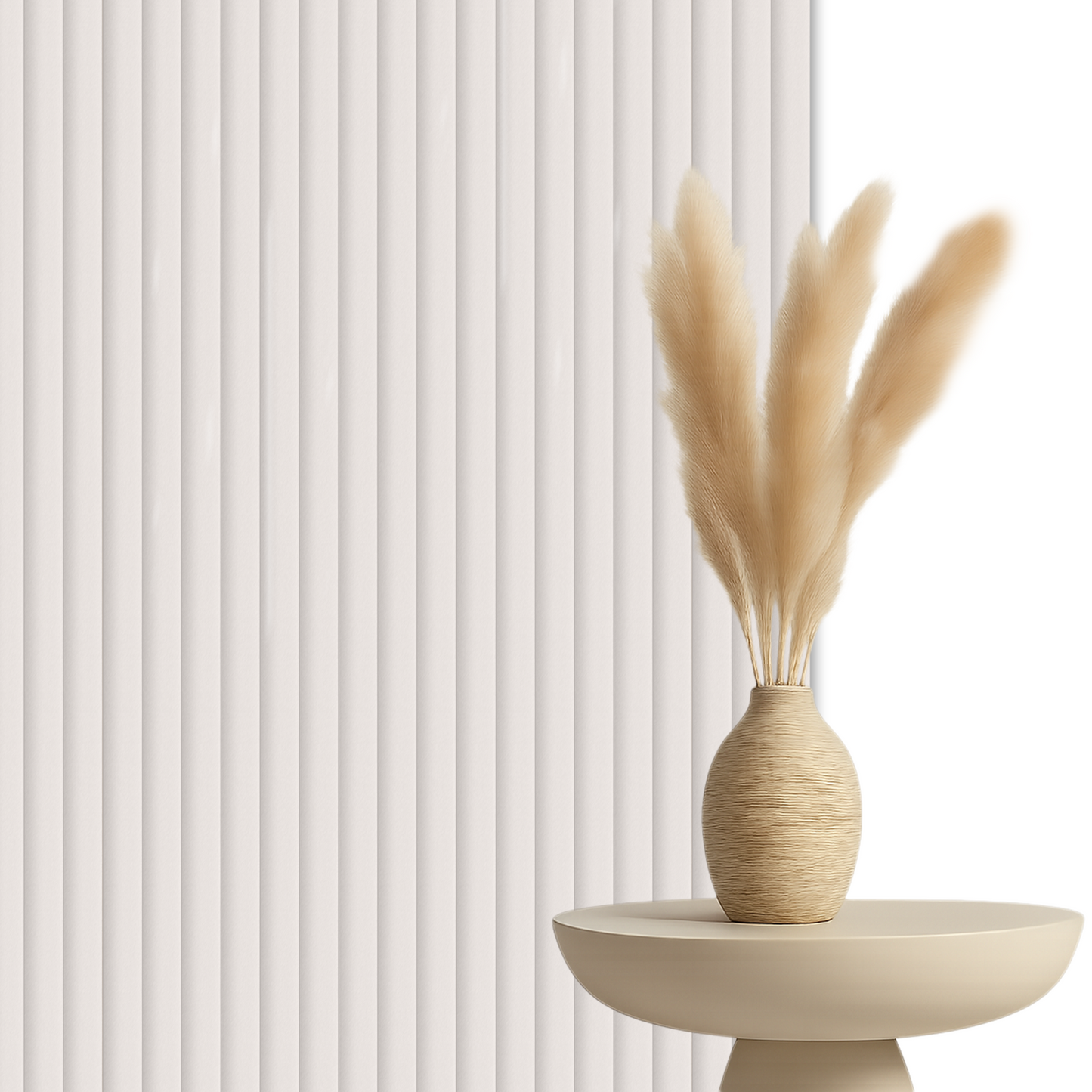 Akoestische Suede Solid Panelen 280 x 60 x 2.4 cm - Snow Beige