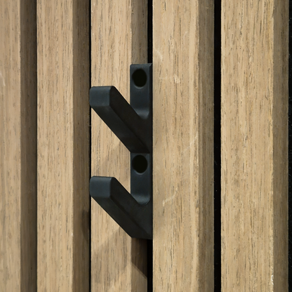 Akupanel Dubbele Haak - Jashaak - Wandhaak - Zwart