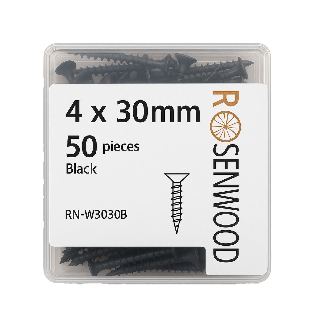Zwarte schroeven 50 stuks 4 x 30 mm